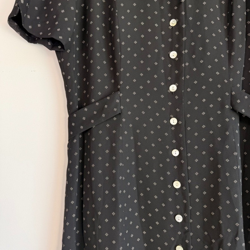 Vtg David Warren NY Button Front Maxi Shirt Dress Sz 12 Geometric Print 90s - Picture 6 of 11